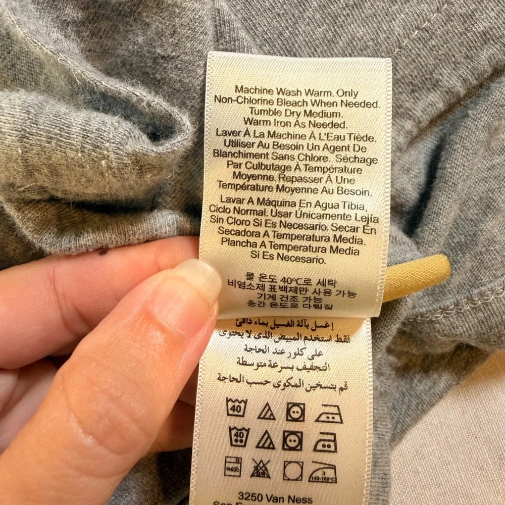 Pottery Barn Teen Top Sheet Full Gray Organic Cotton Jersey Bedding 90x96 Dorm